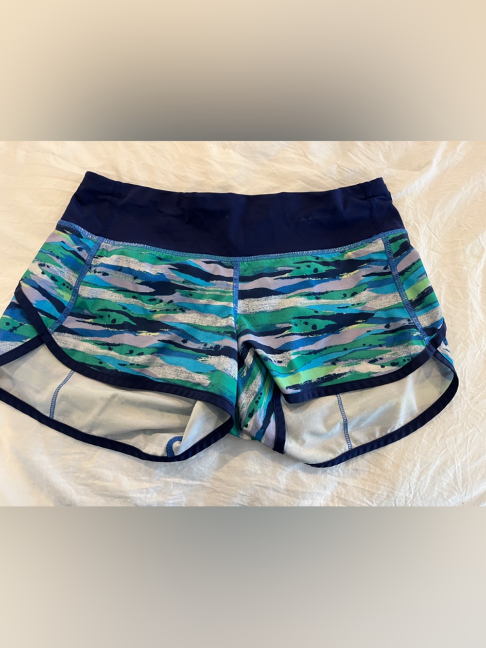 Lululemon shorts, blue/green size 4